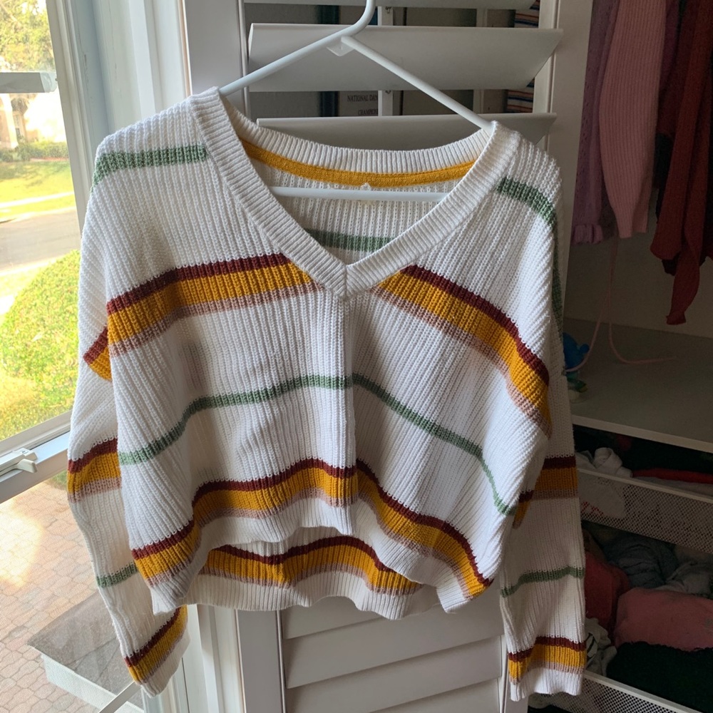 la hearts striped sweater